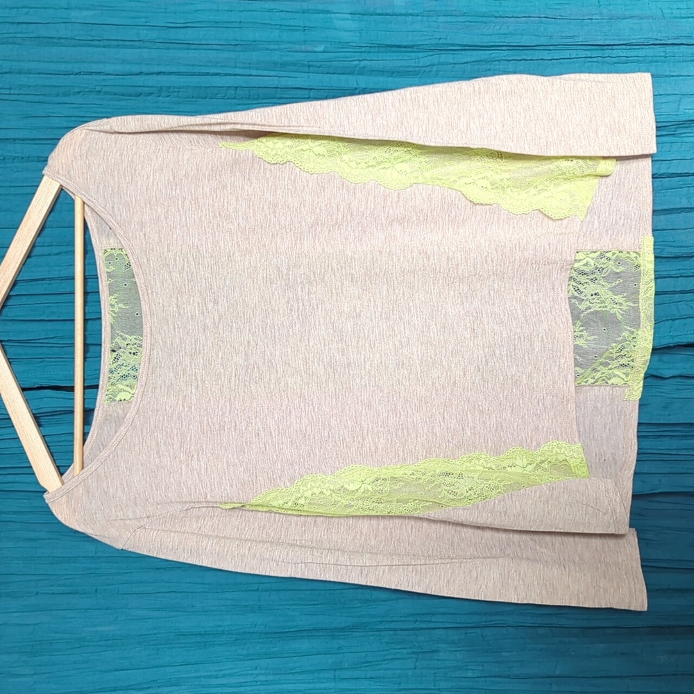 American Eagle Long Sleeve Tee with Lace Inserts, Size M